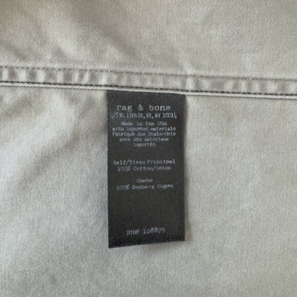 rag & bone - Mens Size XL Long Sleeve Button Down - Tan Canvas - Picture 2 of 4